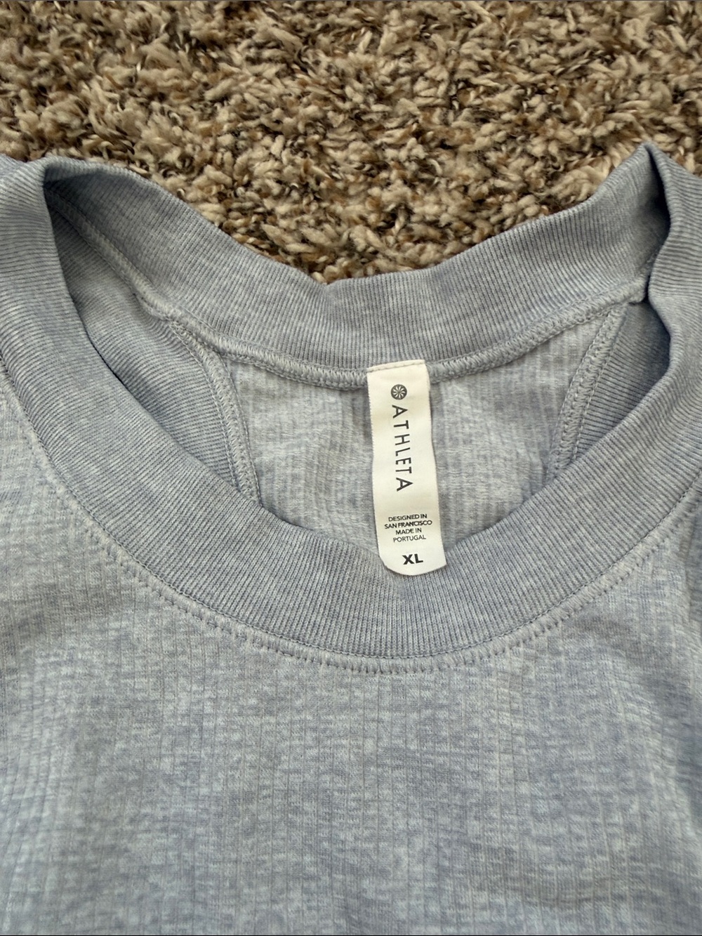 Athleta Light Gray Ribbed Racerback Tank - Picture 2 of 5